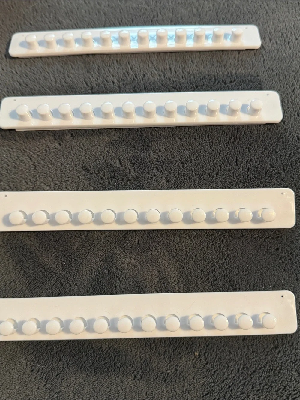 4 White Self Adhesive Necklace Organizer Holders 12 Peg Jewelry Hanger Wall moun